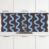 Kronkelende lijnen - Blauw - Bruin - Minimalistisch keuken achterwand 2 middel 871 -3d