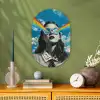 Vrouw - Bril - Regenboog - Wolken Wandcirkel Ovaal Forex klein -sfeer2
