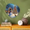 Kerstwonder - Winteravond - Kleurrijk Wandcirkel Organisch Forex 3mm klein -sfeer2