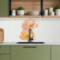 Papavers - Botanisch - Roze keuken achterwand 2 middel -sfeer3