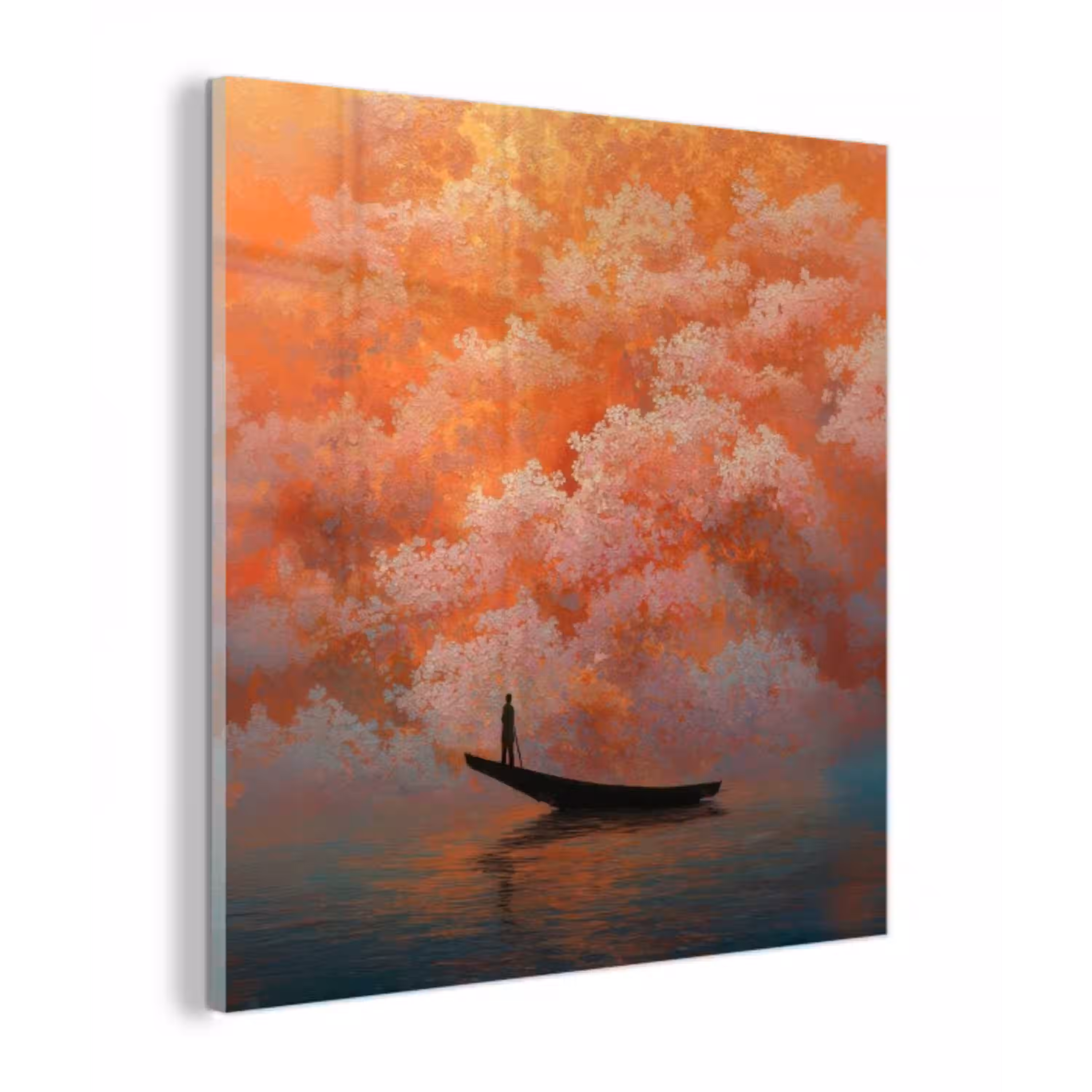 Zee - Boot - Wolken - Oranje plexiglas 5mm klein -z3d