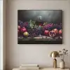 Wijn - Fruit - Stilleven Textielframe zwart klein -sfeer2