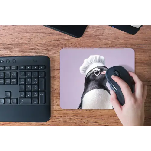 Pinguïn - Koksmuts - Lief - Paars muismat rubber klein -toetsenbord