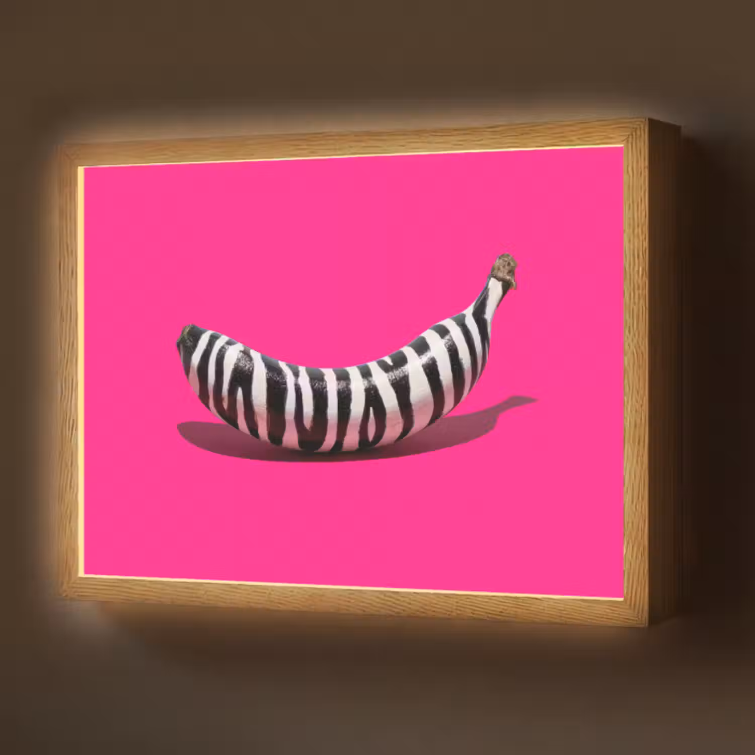 Lightbox - Wandleuchte - Banane - Zebramuster - Rosa