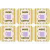 More coffee - Geel - Paars - Strepen - Mok onderzetter kurk middel -zkaufland3dotto