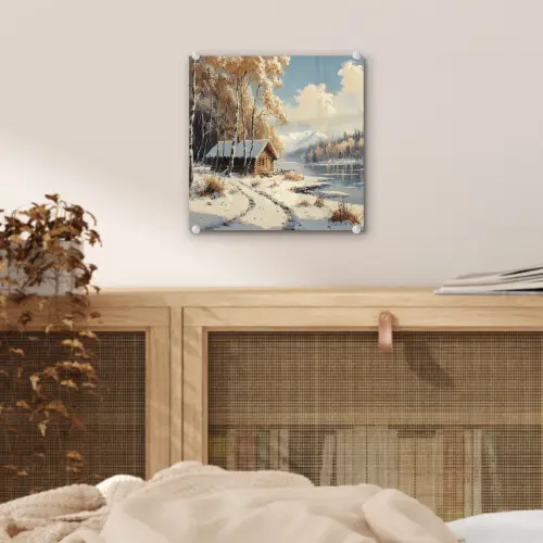 Winter - Sneeuw - Huis - Natuur plexiglas 5mm klein -sfeer4