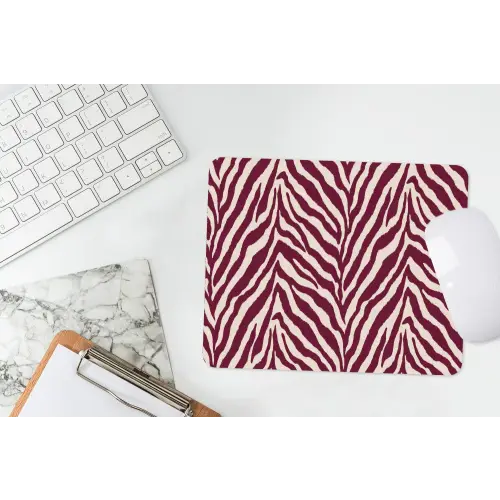 Zebra - Motief - Bordeaux - Rood muismat rubber klein 262 -witbureau