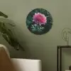 Blad - Chrysant - Roze - Schaduw Akoestische PET Vilt - Rond klein -sfeer2
