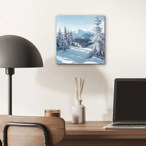 Sneeuw - Winter - Landschap - Bergen aluminium wit klein -sfeer5