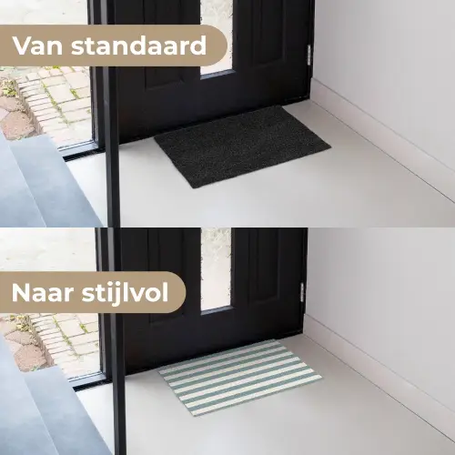 Strepen - Modern - Blauw Deurmat klein 898 -voor-na_NL