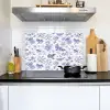 Birds - Flowers - Blue Inductie beschemer met haakjes klein 777 -sfeer2