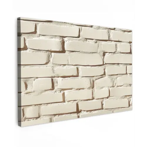 Bakstenen - Muur - Licht - Wit canvas 2cm klein -z3d