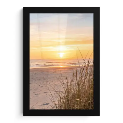 Zonsondergang - Duinen - Zee fotolijst zwart zonder passe partout klein -3d