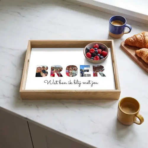 Broer - Lettercollage Dienblad Rechthoek middel -sfeer2