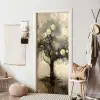Beige - Abstract - Boom - Goud deurposter klein -sfeer6