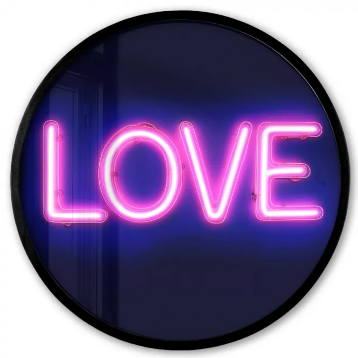 Neon - Love - Valentijn Fotolijst rond zonder passe partout klein -3d