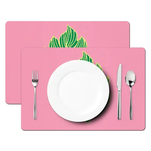 Blad - Groen - Illustratie - Minimalistisch Placemat vinyl groot -zzsfeer2_Kitchenyeah-website