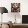 Robot - Graffiti - Oranje - Kleuren aluminium wit klein -sfeer5