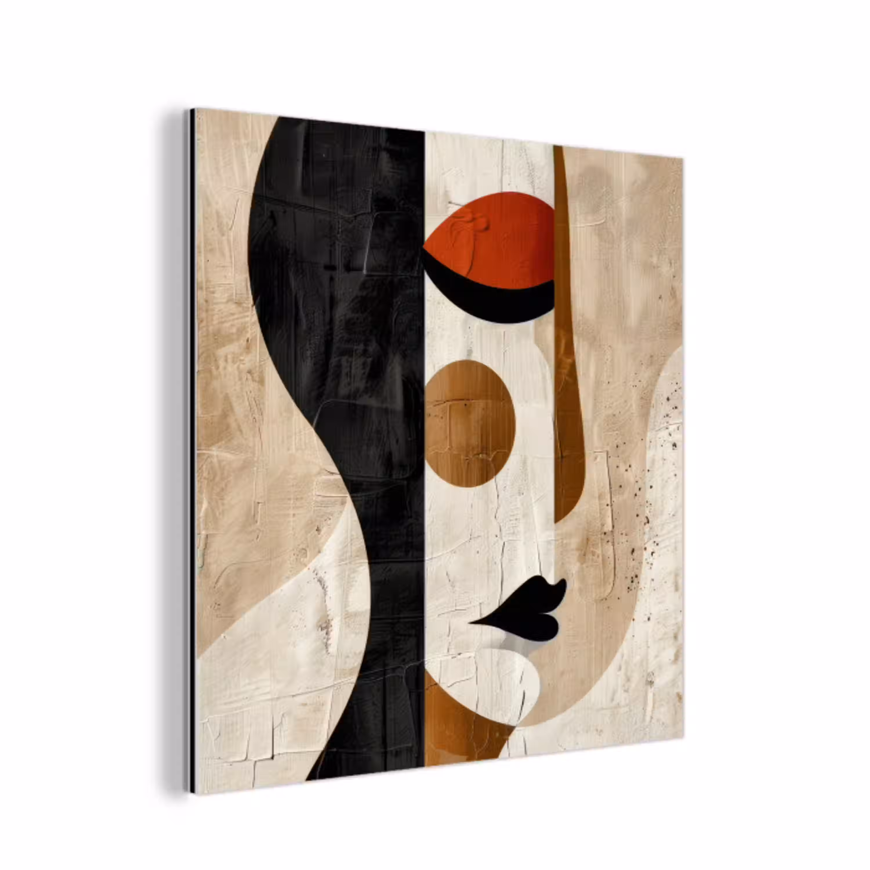 Gezicht - Abstract - Kunst - Vormen aluminium wit klein -3d