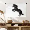 Zwart - Paard - Portret Wandkleed katoen middel -sfeer5