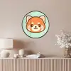 Rode panda - Groen - Cartoon Fotolijst rond zonder passe partout klein -sfeer3