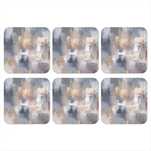 Penseelstreken - Schilderij - Beige onderzetter kurk middel -3d