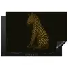Zebra - Strepen - Goud Inductie beschermer vinyl 3mm klein -3d