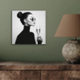 Vrouw - Champagne - Modern aluminium wit klein -sfeer2