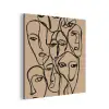 Gezichtenzee - Lijntekening - Abstract aluminium wit klein -3d
