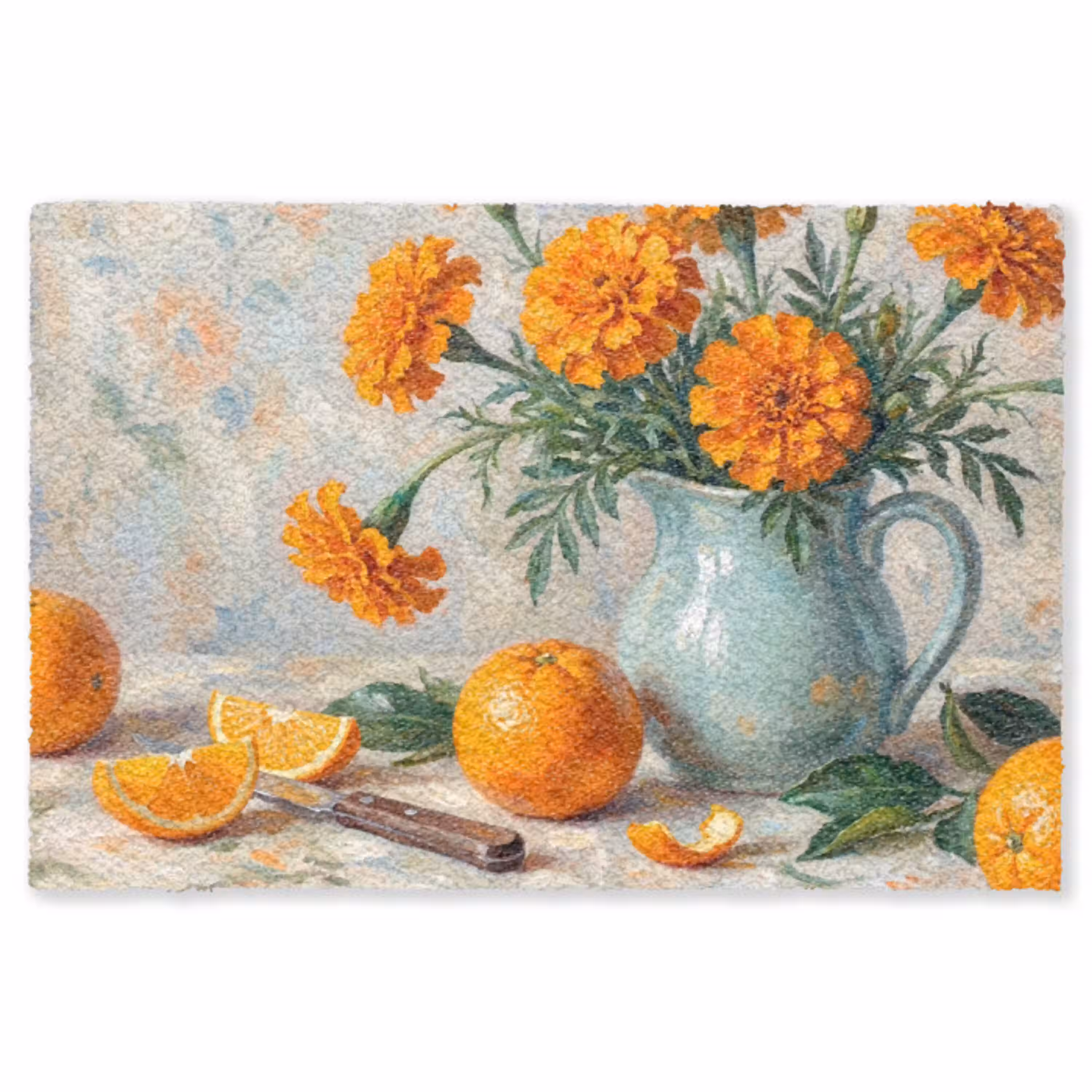 Eten - Oranje - Kunst Vloerkleed Rechthoek klein -3d