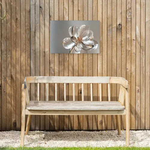 Bloem - Glazen - Doorzichtig Tuinposter op houten frame 2 cm dik klein -sfeer4