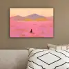 Bloemenweide - Heuvels - Silhouet - Roze canvas 2cm klein -sfeer3