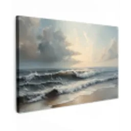 Strand - Zee - Zonsondergang Tuinposter op houten frame 2 cm dik klein -3d