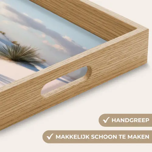 Duinen - Gras - Wolken - Beige Dienblad Rechthoek middel -USP_HandgreepNL