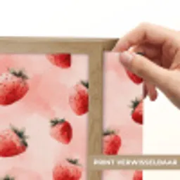 Aardbei - Patroon - Roze Light Box met batterij (Wandlamp) middel 907 -USP_websiteprintNL