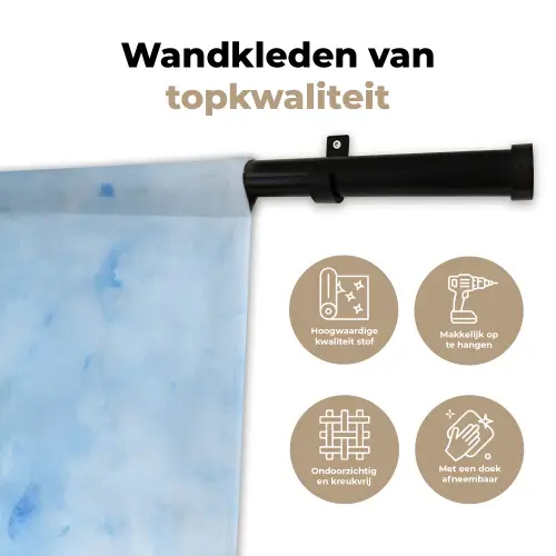 Vlinders - Sierlijk - Blauw Wandkleed katoen klein -sfeer2
