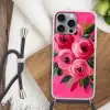 Bloemen - Verf - Roze Hoesje iPhone 16 Pro Max met koord klein -sfeer4