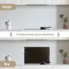 Goud - Zwart - Lijnen keuken achterwand spatscherm klein 900 -voor_na_NL
