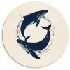 Walvissen - Spetters - Cirkel - Donkerblauw Wandcirkel plexiglas klein -3d