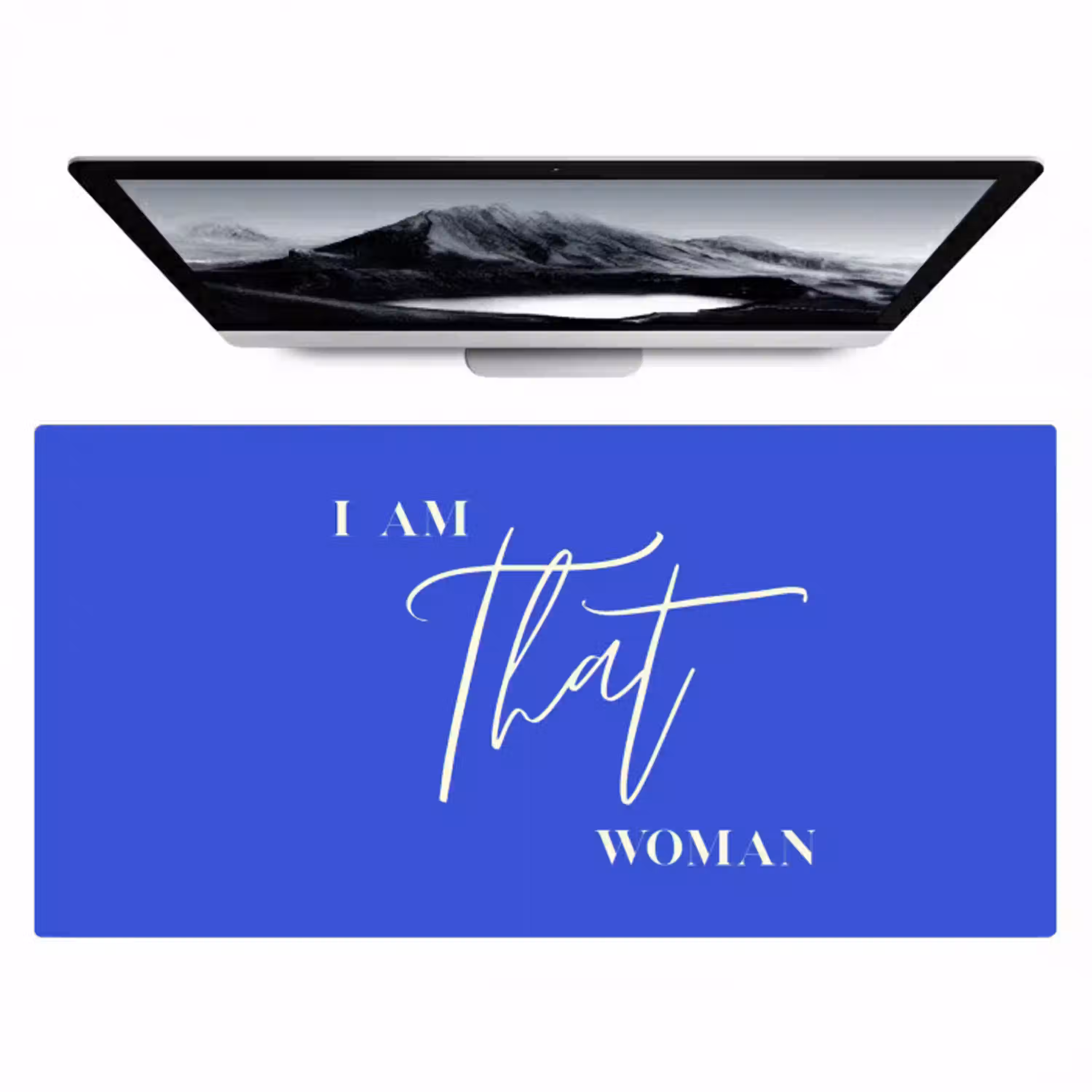 Blauw - I am that woman - Sierlijk - Minimalistisch Muismat XXL klein -zzz3d