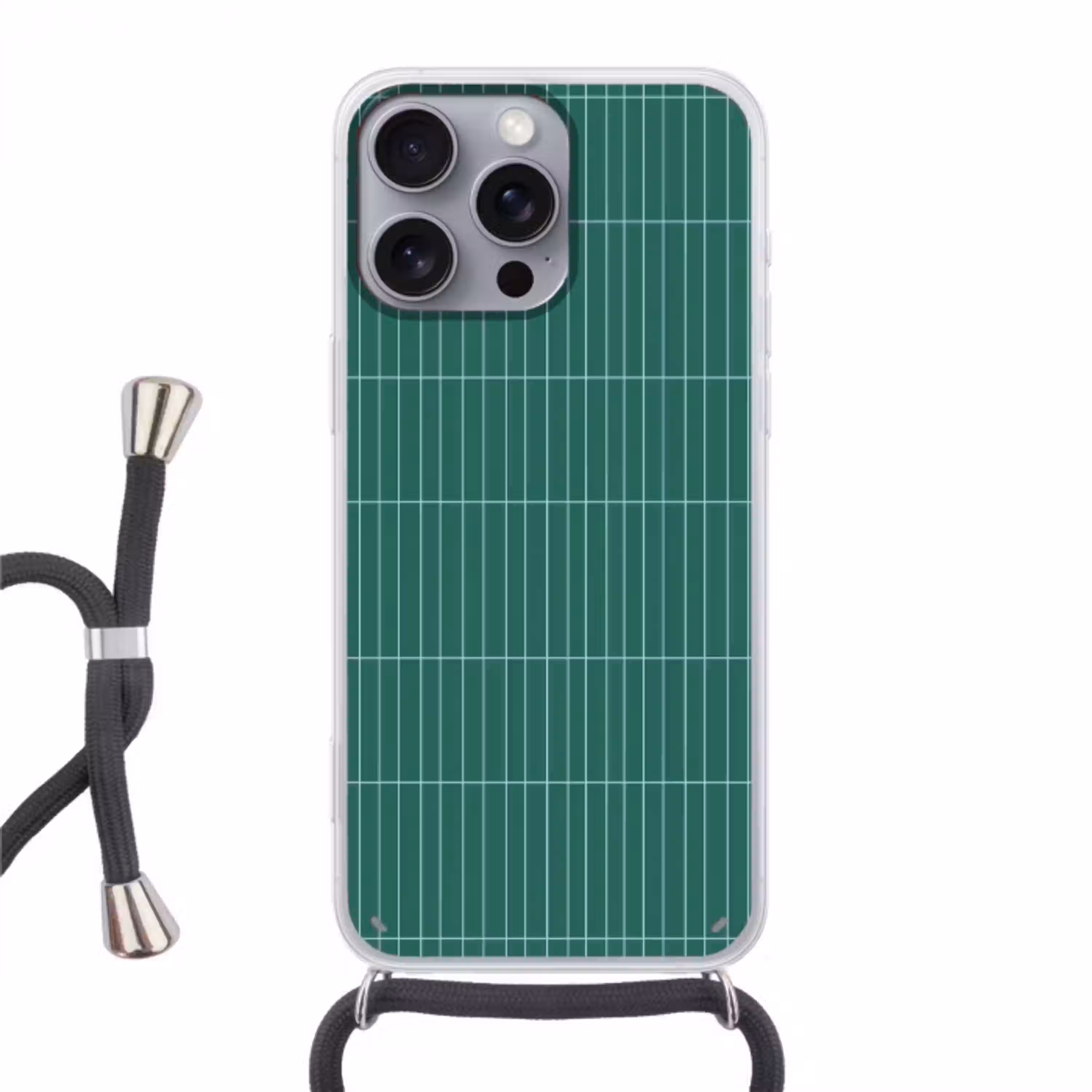 Patroon - Tegel - Saliegroen Hoesje iPhone 16 Pro Max met koord klein 804 -3d