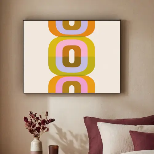 Stapel - Vormen - Geblokt - Oranje Textielframe zwart klein -sfeer1