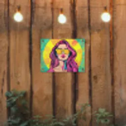 Zonnebril - Vrouw - Zonnig - Geel tuinposter los doek klein -sfeer1