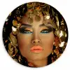 Vrouw - Cleopatra - Goud - Sieraden - Make up - Luxe Wandcirkel kunststof plaat 5mm dik klein -3d
