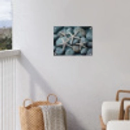 Zeesterren - Stenen - Wit tuinposter los doek klein -sfeer8