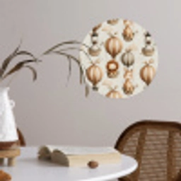 Safari - Luchtballonen - Taupe Wandcirkel behangsticker klein 186 -sfeer3