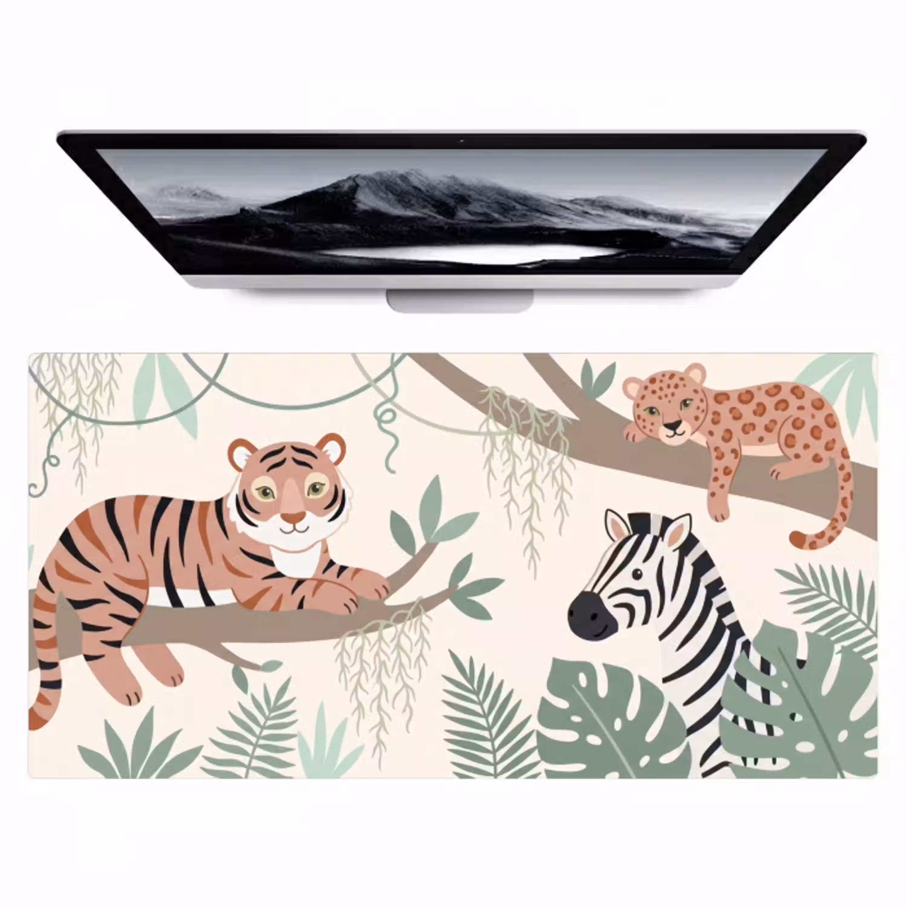 Jungle - Rustiek - Pastel Muismat XXL klein -zzz3d
