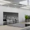 New York - Brug - Brooklyn - Zwart wit - Architectuur keuken achterwand spatscherm klein -3d_schuin