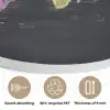 Wereldkaart - Krijtstrepen - Regenboog Akoestische PET Vilt - Rond klein -closeup_NL