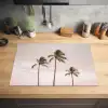 Palmbomen - Zonsondergang - Roze Inductie beschermer vinyl 3mm klein -sfeer5